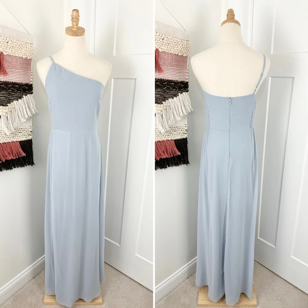 Show Me Your Mumu One-Shoulder Maxi Dress in Light Blue - Picture 2 of 10